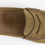 Suede Leather Jerry Penny Loafers // Brown (US: 10.5)