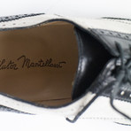 Leather & Suede Wingtip Oxfords // Black + White (US: 10.5)