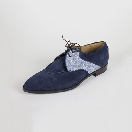 Suede Leather Canvas Oxfords // Blue (US: 9)
