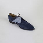 Suede Leather Canvas Oxfords // Blue (US: 9)