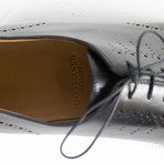 Leather Brogue Pattern Oxfords // Brown (US: 17)