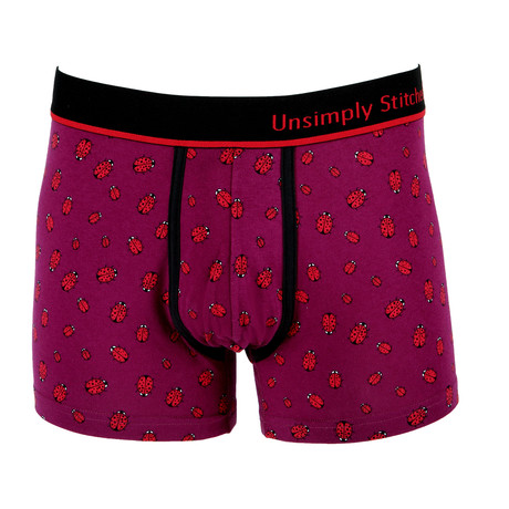 Lady Bugs Boxer Trunk // Purple + Red (S)