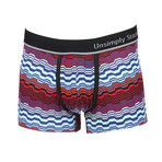 Geo Swell Boxer Trunk // Blue + Red Multi (M)
