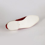 Suede Leather Oxfords // Red + Ivory (US: 11.5)