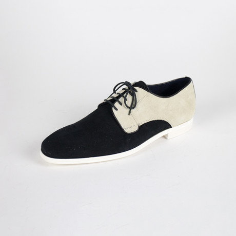 Suede Leather Oxfords // Black + Ivory (US: 7)