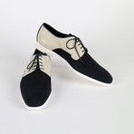 Suede Leather Oxfords // Black + Ivory (US: 11)