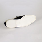 Suede Leather Oxfords // Black + Ivory (US: 11)