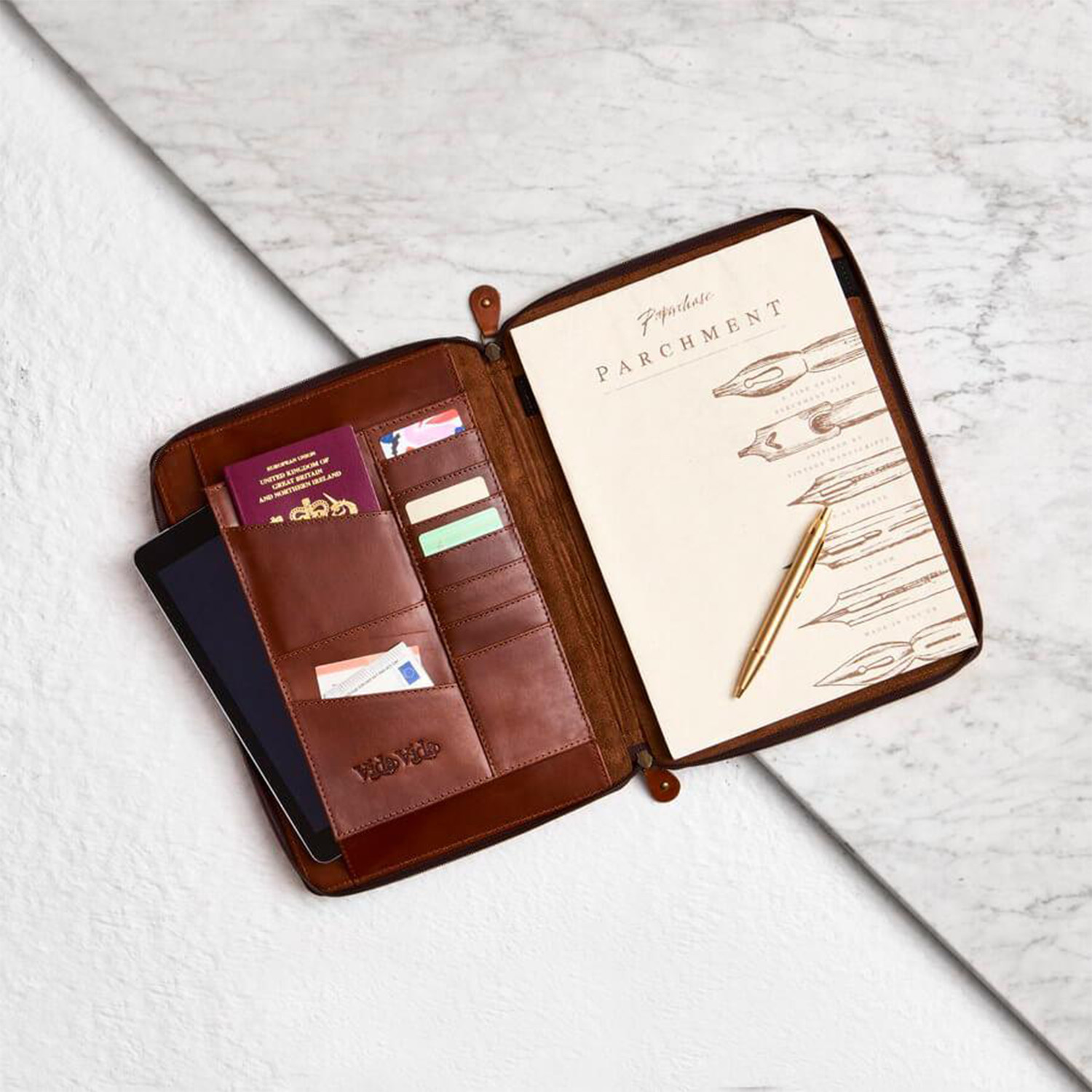 a4 leather travel document wallet