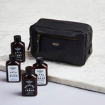 Leather Beard Grooming Bag + Deluxe Beard Grooming Products // Black