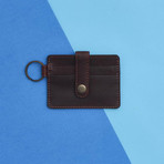 Leather Credit Card Key Ring // Black