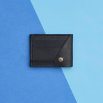 Leather Popper Credit Card Wallet // Black (Black)