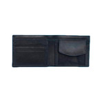 Leather Wallet + Coin Section // Black (Black)