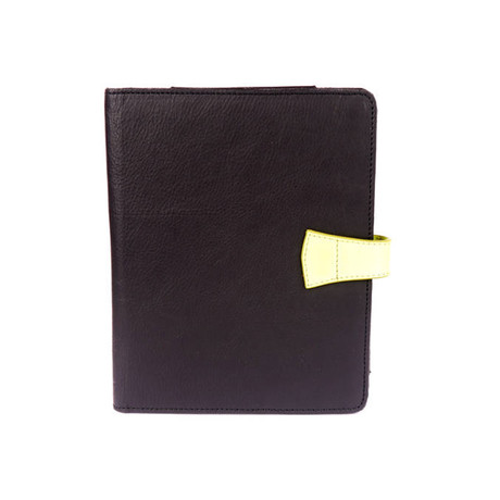 Leather iPad Cover + Stand // Black + Neon Yellow (Black, Neon Yellow)