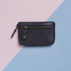 Leather Zip-Up Purse // Black (Black)