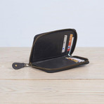 Leather Zip-Up Purse // Black (Black)