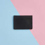 Metallic Leather Travel Card Holder // Black (Black)