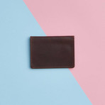 Metallic Leather Travel Card Holder // Dark Brown (Dark Brown)