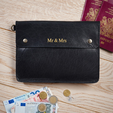 Leather Family Travel Wallet // Black