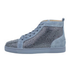 Louis Orlato Strass Suede Hi-Top Sneakers  // Blue (US: 8)