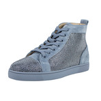 Louis Orlato Strass Suede Hi-Top Sneakers  // Blue (Euro: 39)