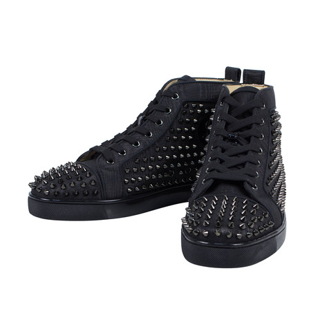 Louis Orlato Moire Hi-Top Spike Sneakers // Black (US: 8.5)