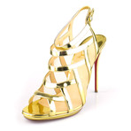 Women's // Leather Nicole K 120mm Specchio Sandals // Gold (Euro: 40)