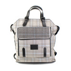 Christian Louboutin // Plaid Syd Leather + Wool Backpack // Black + Brown + White + Blue