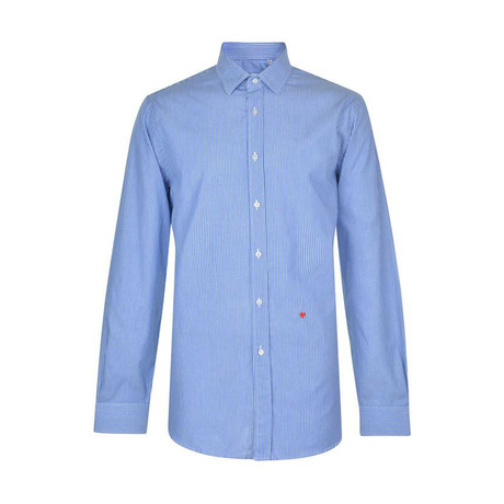 Moschino Sleeved Shirt // Blue + White // 42 (S)