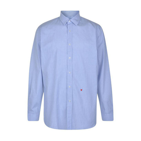 Moschino Sleeved Checked Shirt // White + Blue (S)