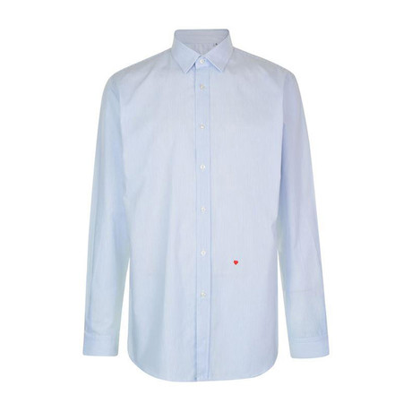 Moschino Sleeved Shirt // White + Blue (S)
