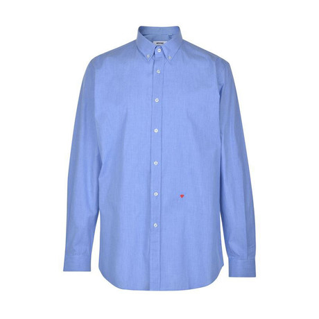 Moschino Sleeved Shirt // Blue + White (S)