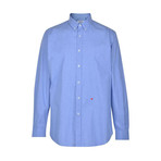 Moschino Sleeved Shirt // Blue + White (M)
