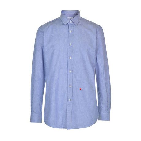 Moschino Sleeved Shirt // Blue Blue + White Stripe (S)
