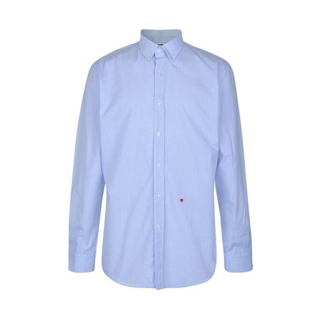 Moschino Sleeved Shirt // White + Blue Check (S)