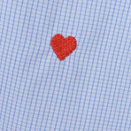 Moschino Sleeved Shirt // White + Blue Check (L)