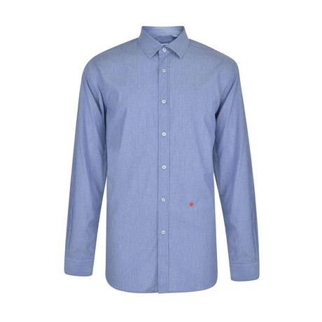 Moschino Sleeved Shirt // Blue + White // 411 (S)