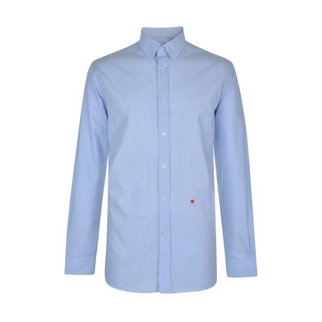 Moschino Sleeved Shirt // White + Blue Stripe (S)