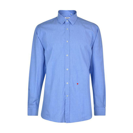 Moschino Sleeved Shirt // Blue + White // 47 (S)