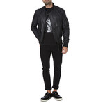 Leather Patched Bomber // Black (L)