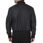 Leather Patched Bomber // Black (L)