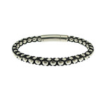 White Single Chain + Black String Bracelet (S)