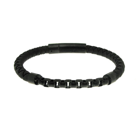 Black Rubber + Black Chain Bracelet (S)