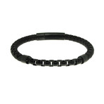 Black Rubber + Black Chain Bracelet (L)