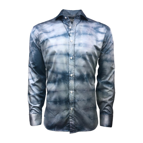 Semi Fitted Hand-Dyed Button Down Shirt // Teal (S)