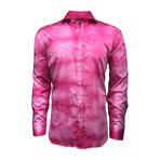 Semi Fitted Hand-Dyed Button Down Shirt // Pink (2XL)