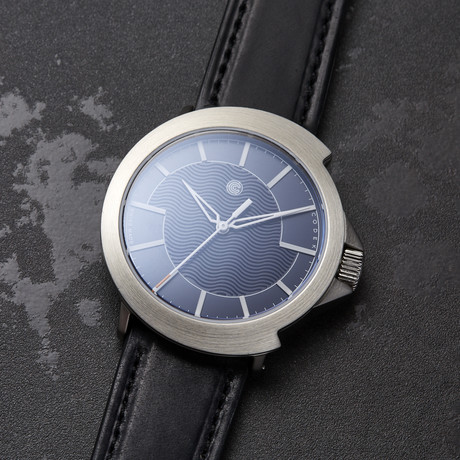 Codek Spiral Midnight Blue Automatic + Black Horween Shell Cordovan Strap