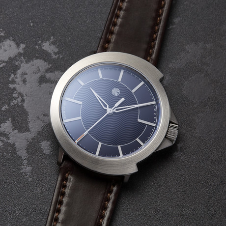 Codek Spiral Midnight Blue Automatic + Burgundy Horween Shell Cordovan Strap