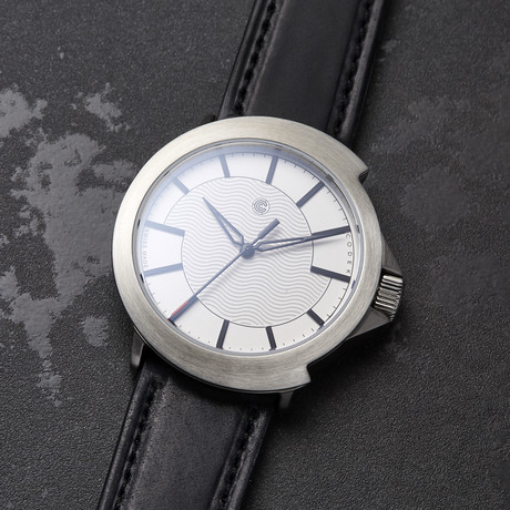 Codek Spiral Opaline White Automatic + Black Horween Shell Cordovan Strap