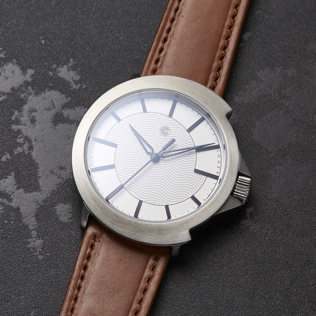 Codek Spiral Opaline White Automatic + Tan Horween Shell Cordovan Strap