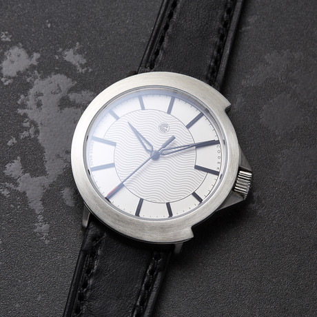 Codek Spiral Opaline White Automatic + Black Strap